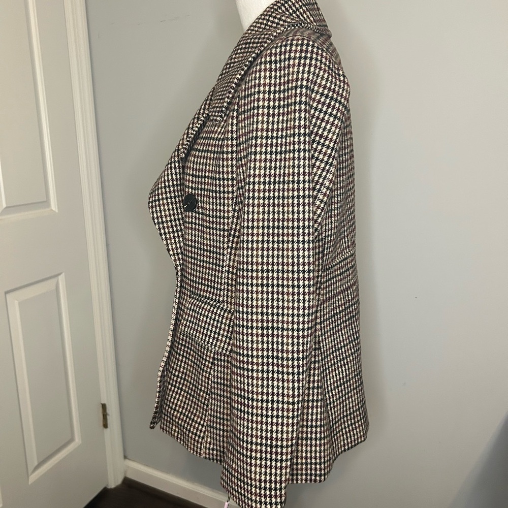 Avec Les Filles Double Breasted Houndstooth Pea Coat NWT - Picture 2 of 5